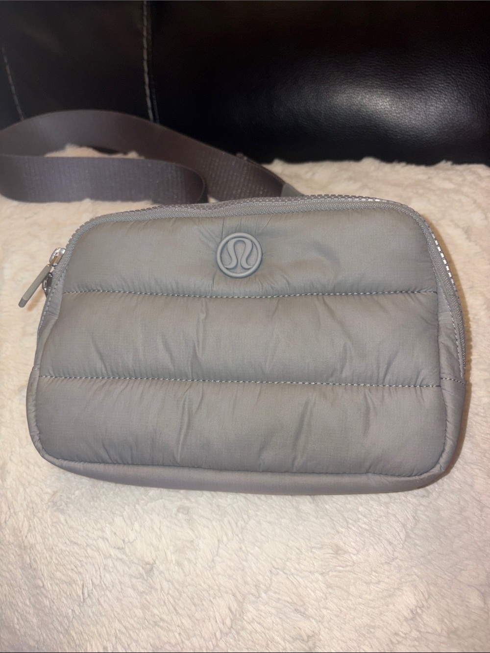 lululemon athletica Light Gray Quilted Puffer Belt Bag